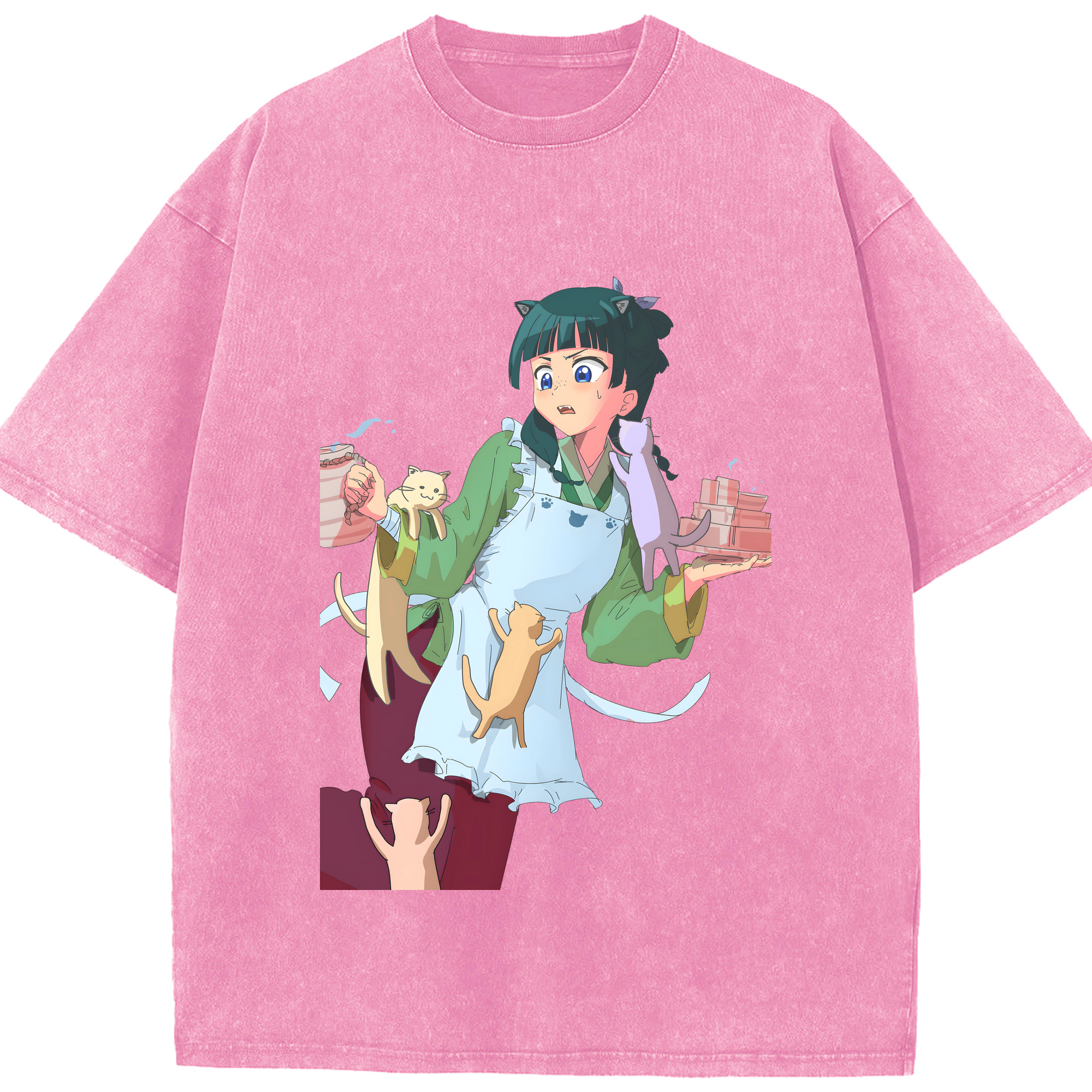 （画像用） 薬屋のひとりごと The Apothecary Diaries 綿100% ヴィンテージ風 半袖Tシャツ（フロントプリント）